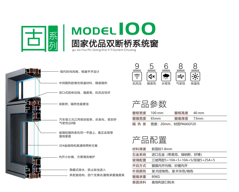 固系列100双断桥